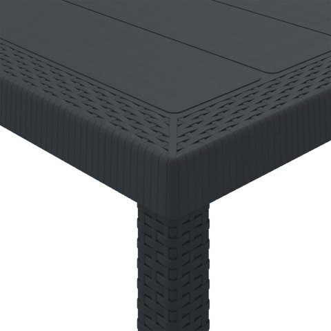 Zestaw do jadalni w ogrodzie 11 pcs Antracyt Rattan Polt