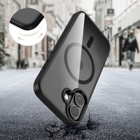 Etui pokrowiec case na iPhone 17 MagSafe MagMat - przezroczysto-czarne