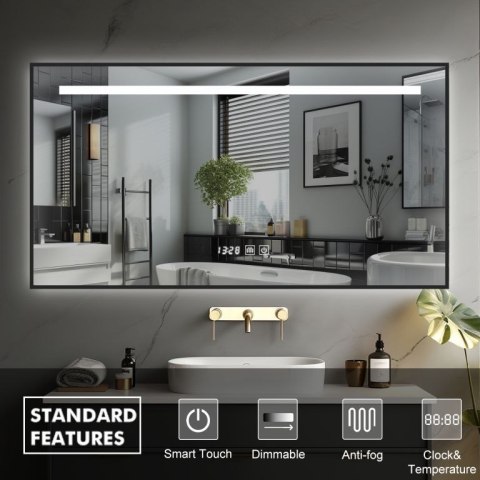 IREDA Lustro łazienkowe z oświetleniem LED, 100 x 75 cm