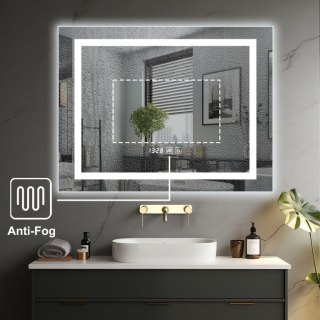 IREDA Lustro łazienkowe z oświetleniem LED, 90 x 70 cm
