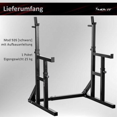 MOVIT Stojak Squat, czarny, nośność 300 kg