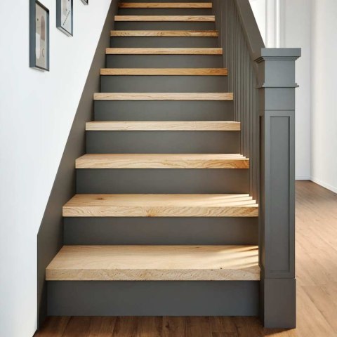 Stopnie schodowe, 12 szt., surowe 80x25x2 cm lite drewno dębowe