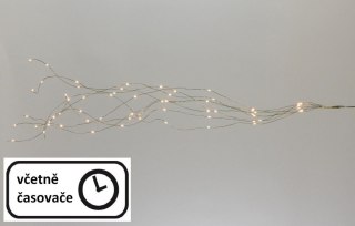 Świąteczna świetlna dekoracja- druty, 64 LED, ciepła biel