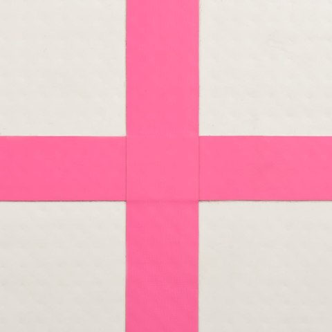 Mata gimnastyczna z pompką, 500x100x15 cm, PVC, różowa
