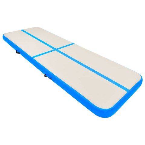 Mata gimnastyczna z pompką, 500x100x20 cm, PVC, niebieska