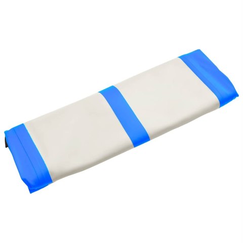 Mata gimnastyczna z pompką, 600x100x15 cm, PVC, niebieska