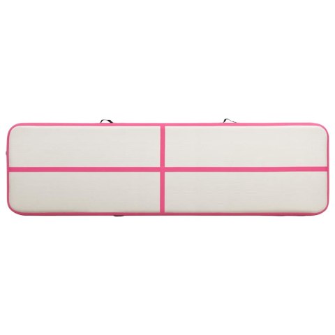Mata gimnastyczna z pompką, 600x100x20 cm, PVC, różowa