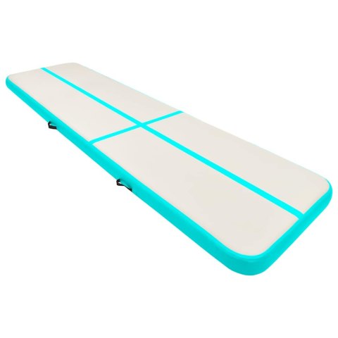 Mata gimnastyczna z pompką, 700x100x20 cm, PVC, zielona