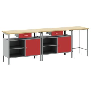Zestaw stołu warsztatowego 3 pcs Czarny Stal malowana proszkowo