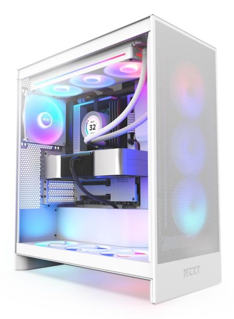 CASE MIDITOWER ATX W/O PSU/WHITE H7 FLOW RGB NZXT