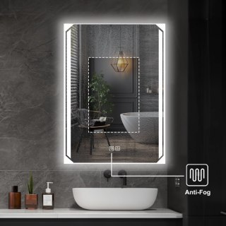 Lustro łazienkowe LED 80x60 cm z funkcją odparowania