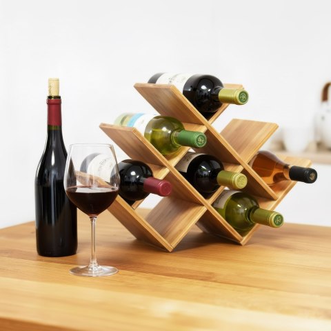 Stojak na wino SOLARIS naturalny