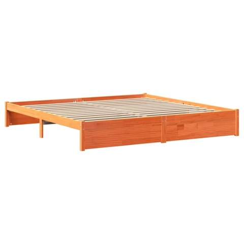 Regał Ramy Łóżka Woskowy Brąz 200 x 200 cm Lite drewno sosnowe