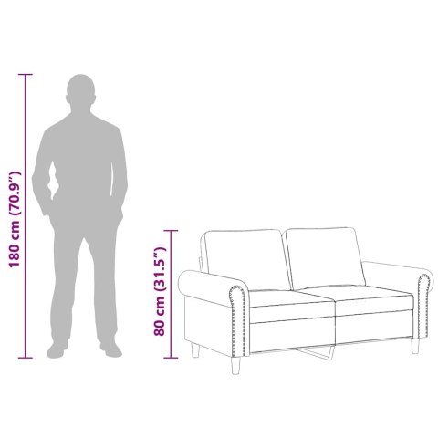 Sofa 2-osobowa, czarna, 120 cm, tapicerowana aksamitem