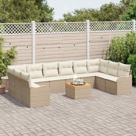Zestaw Sof na Ogród 11 pcs beżowo-biały