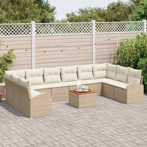 Zestaw Sof na Ogród 11 pcs beżowo-biały