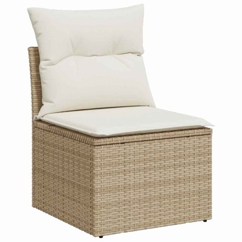 Zestaw Sof na Ogród z poduszką 8 pcs Beżowy Rattan poli