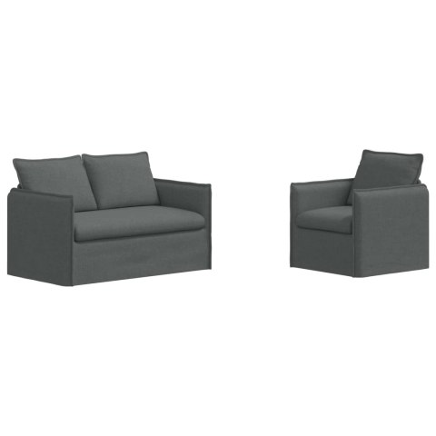 Sofa 120cm 2 pcs Ciemnoszary Metal