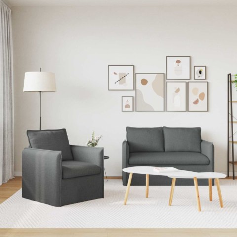 Sofa 120cm 2 pcs Ciemnoszary Metal