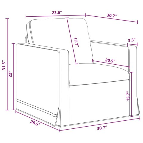 Sofa 120cm 2 pcs Ciemnoszary Metal