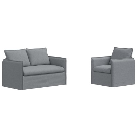 Sofa 120cm 2 pcs Jasnoszary Metal