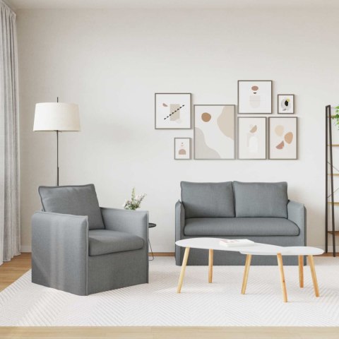 Sofa 120cm 2 pcs Jasnoszary Metal