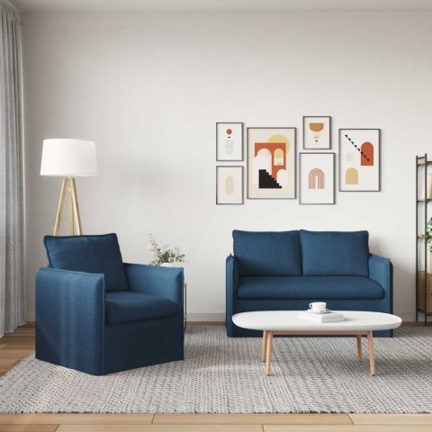 Sofa 120cm 2 pcs Niebieski Metal