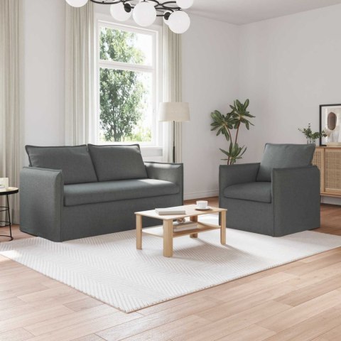 Sofa 140cm 2 pcs Ciemnoszary Metal