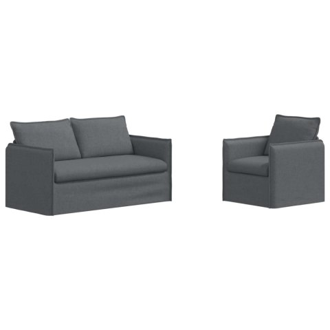 Sofa 140cm 2 pcs Ciemnoszary Metal