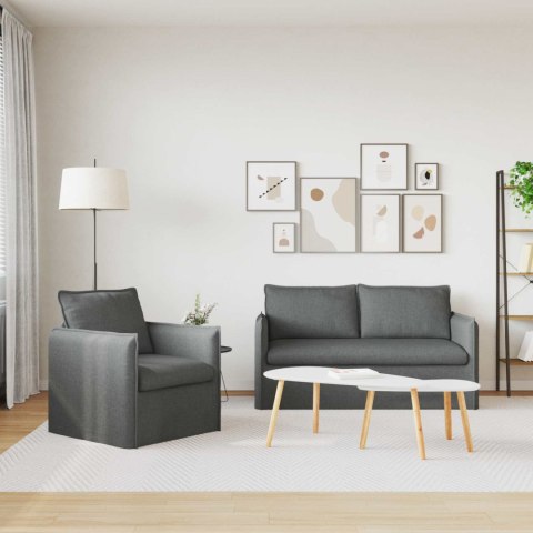Sofa 140cm 2 pcs Ciemnoszary Metal