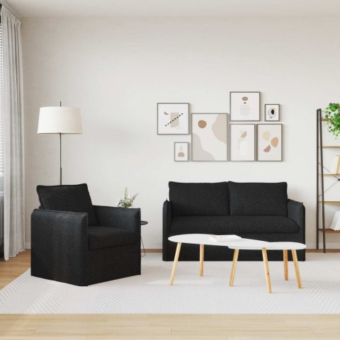 Sofa 140cm 2 pcs Czarny Metal