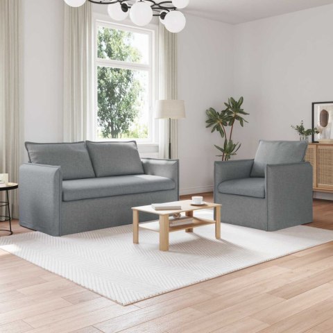 Sofa 140cm 2 pcs Jasnoszary Metal