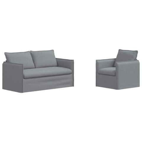 Sofa 140cm 2 pcs Jasnoszary Metal