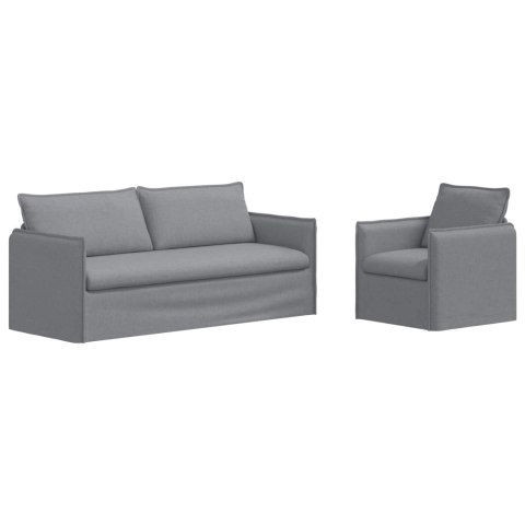 Sofa 180cm 2 pcs Jasnoszary Metal