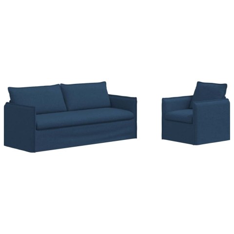 Sofa 180cm 2 pcs Niebieski Metal