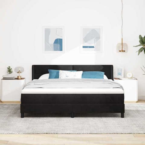 Łóżko sprężynowe z materacem Czarny 200 x 180 cm Poliester