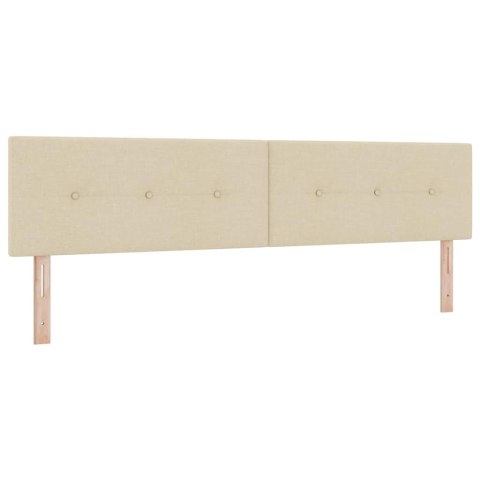 Łóżko sprężynowe z materacem Kremowy 200 x 200 cm tkanina