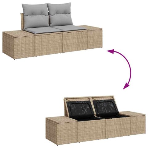 Zestaw Sof na Ogród 8 pcs beżowo-jasnoszary
