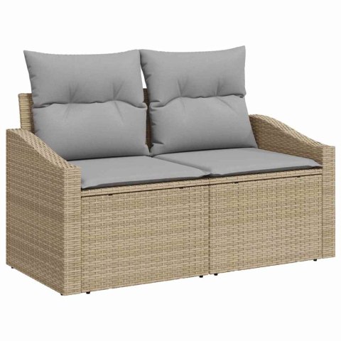 Zestaw Sof na Ogród 9 pcs beżowo-jasnoszary