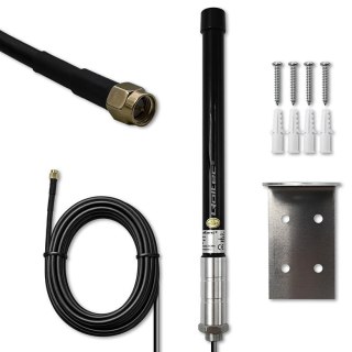 Antena 4G LTE Qoltec 15dBi | dookólna | zewnętrzna | SMA | włókno szklane