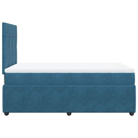 Łóżko kontynentalne z materacem, ciemnoniebieskie, 120x200 cm