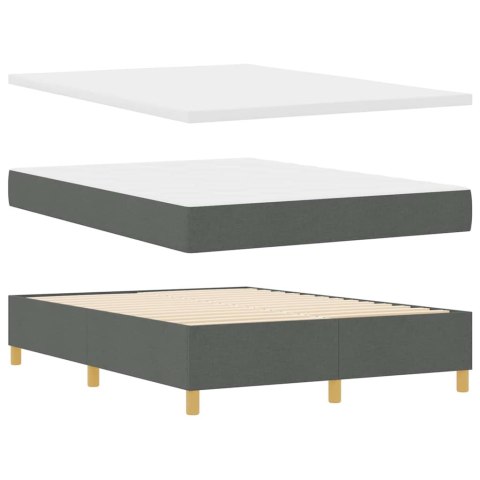 Łóżko z sprężyną LED Ciemnoszary 140 x 190 cm tkanina