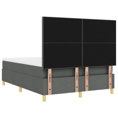 Łóżko z sprężyną LED Ciemnoszary 160 x 200 cm tkanina