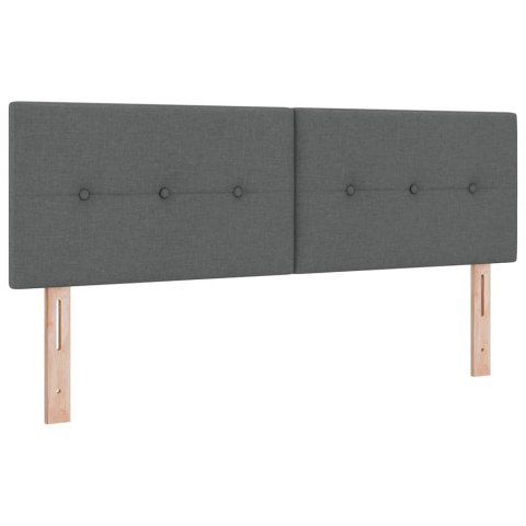 Łóżko z sprężyną LED z LED Ciemnoszary 140 x 200 cm tkanina