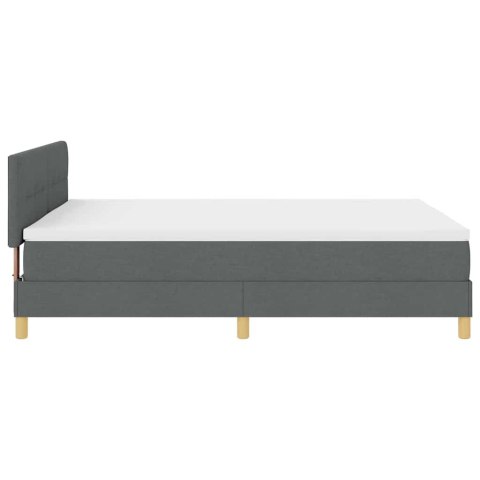 Łóżko z sprężyną LED z LED Ciemnoszary 160 x 200 cm tkanina
