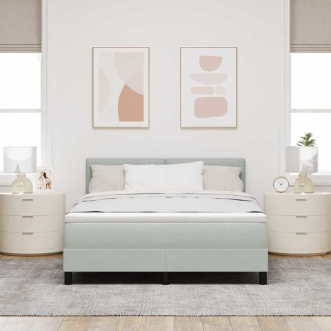 Łóżko z sprężyną LED z LED Jasnoszary 140 x 200 cm Aksamit