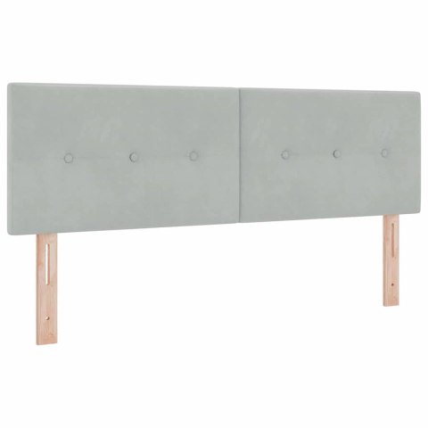 Łóżko z sprężyną LED z LED Jasnoszary 140 x 200 cm Aksamit