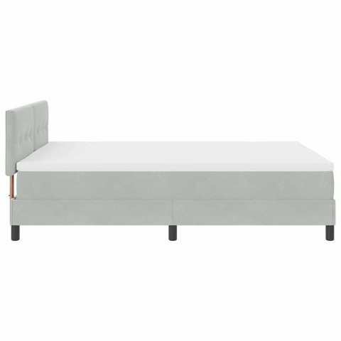 Łóżko z sprężyną LED z LED Jasnoszary 140 x 200 cm Aksamit