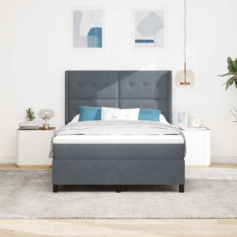 Łóżko sprężynowe Ze LED Lights Ciemnoszary 140 x 200 cm Aksamit