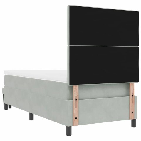 Łóżko sprężynowe z materacem Jasnoszary 100 x 200 cm Aksamit